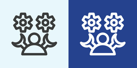 Mechanical Icon Set in Black and White Outline Style