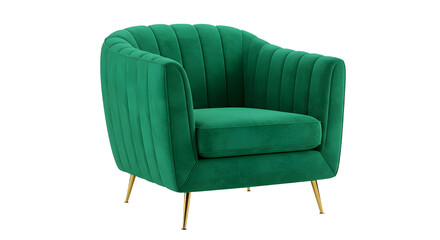 Green Velvet Armchair, Luxury Modern Design &mdash; Kursi Berlengan Beludru Hijau, Desain Mewah Modern