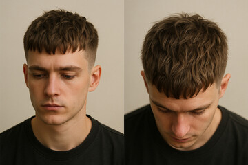 Young Male with Modern Crop Haircut in Natural Studio Lighting
