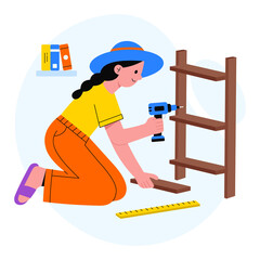 Craftswoman PNG file on transparent background