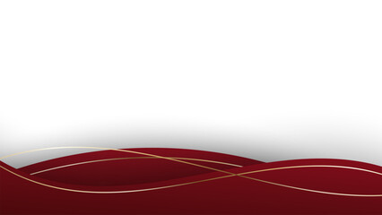 Red Gold Wave Abstract Shape Border and Corner Frame Vector Set Collection. Decorative Elements Corners, Borders, and Frame