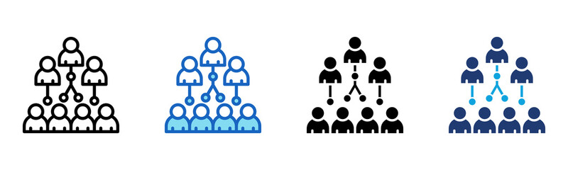 Company Hierarchy icon Multi Style Vector Illustration
