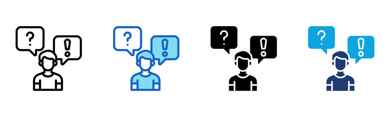 Question Answer icon Multi Style Vector Illustration
