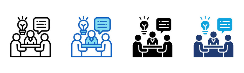 Idea Discussion icon Multi Style Vector Illustration