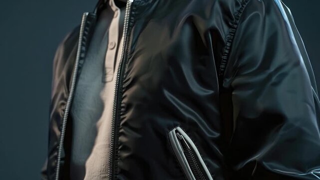 video A man dressed in a black jacket and white shirt, possibly for formal or professional occasion