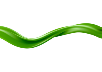 Abstract green wave on transparent background