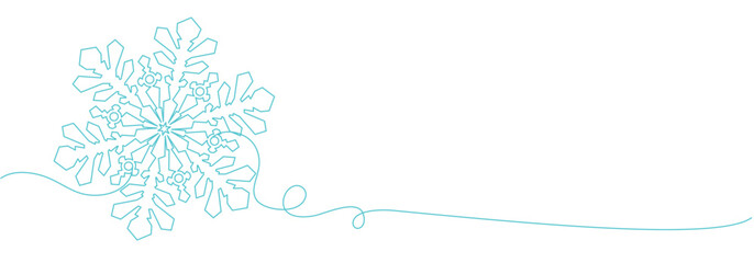 Illustration of an snowflake with line art style of vector