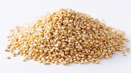 Nutrient-Rich White Quinoa on Clean White Surface - A Delicious Superfood for Culinary Creations