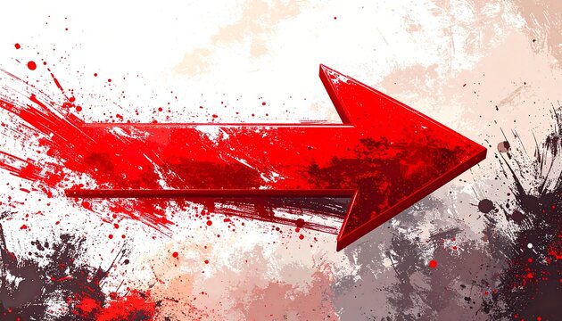 Red arrow with splatter