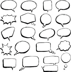 Fototapeta premium Vector art of set of hand drawn speech bubbles