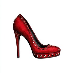 Chic Red High Heel Design. Isolated Illustration of Stylish Lady's Shoe in Elegant Style