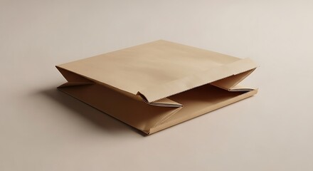 Minimalist paper package concept displaying folded edges and texture against a neutral backdrop for product mockup use.