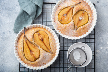 almond and pear frangipane tarts