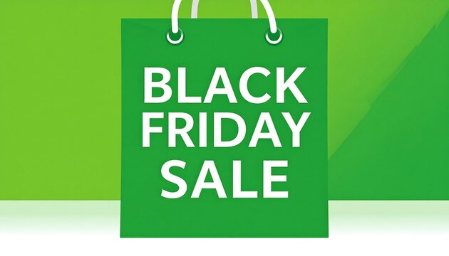 Green shopping bag with text promoting a large retail event