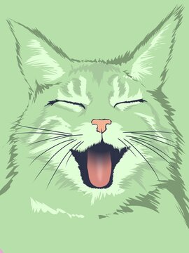 cat gead green vector 