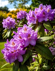 Vibrant purple rhododendron blossoms