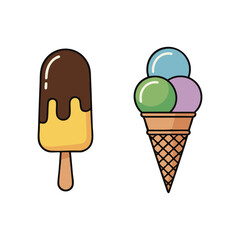 a vector set of five different ice cream.
