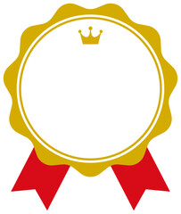 ランキングのメダルフレーム　リボン　王冠　飾り金