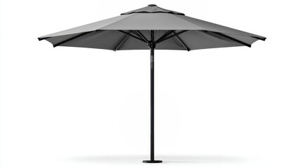 Obraz premium Grey outdoor patio umbrella providing shade, creating a comfortable area for relaxing and enjoying summer weather, isolated on a white background