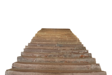 old red stone staircase leading to the sky isolated png