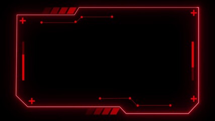 High-tech HUD display with radiant blue neon lines and interactive digital interface components set against a deep black backdrop, emphasizing futuristic technology and modern sci-fi aesthetics. - Powered by Adobe