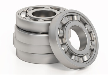 Ball bearing isolated on white background. 3D illustration