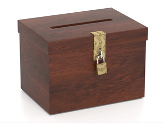 Ballot box isolated on white background. 3D illustration
