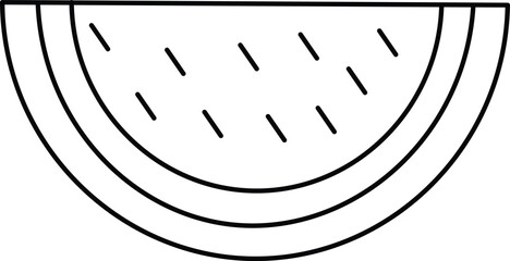 A simple cartoon illustration of a slice of watermelon isolated on a white background