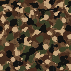 Naklejka premium Seamless military camouflage pattern with abstract forest colors for background or texture. Vector Illustrations. EPS Editable