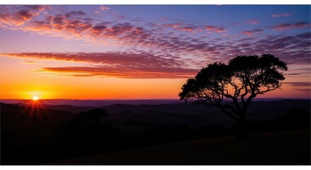 Obraz premium sunset over the mountains