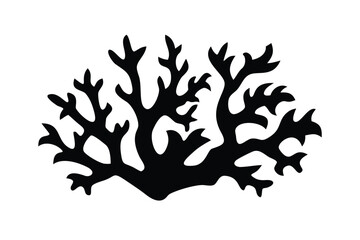 Solid Black and White Coral Reef 