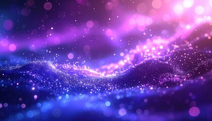 Fototapeta premium Abstract background of dark blue space with twinkling stars and a purple nebula 