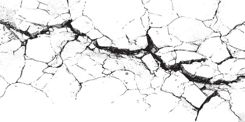 Cracked concrete wall covered texture .dust distress grainy grungy effect  modern black and white scratch and cracks grunge texture dust and distressed wall pattern white background..