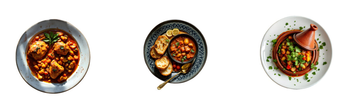  Moroccan white mabel Plate with Tagine + Bread