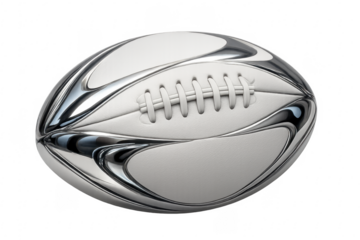 Futuristic american football ball with chrome accents