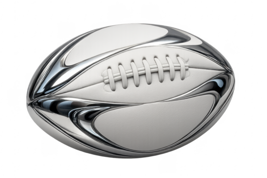 Futuristic american football ball with chrome accents
