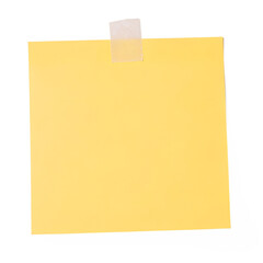 Sticky note reminder. Post it note paper. Yellow sheets for notes isolated with clipping path on background.