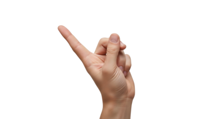 Isolated Hand gesture index finger beckoning, calling someone to come, beckoning someone over