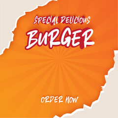 Special Delicious Burger Template square pixel