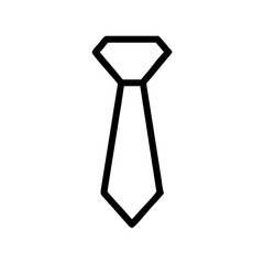 Vector art of a simple black and white line drawing of a necktie