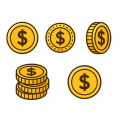 gold coins and dollar