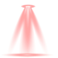 Bright red beam with glowing rays. Luminous spotlight and sparkling effect. Beautiful abstract illumination for digital art or stage design.png