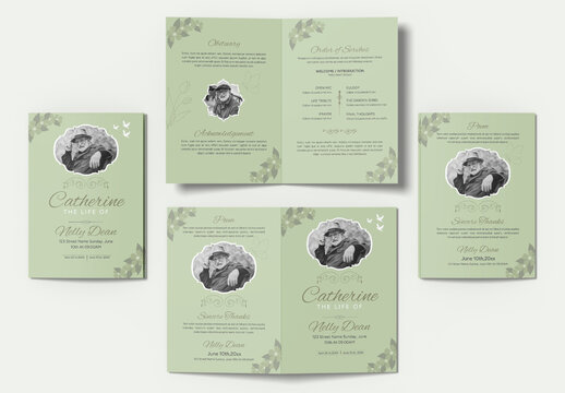 Funeral Obituary Program Memorial Service Brochure Template