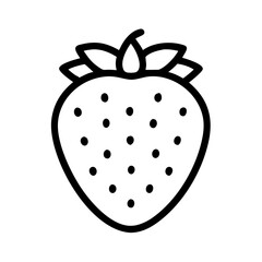 Vector art of simple line art illustration of a strawberry