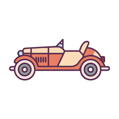 Vector art of vintage convertible car illustration, retro automobile, classic vehicle