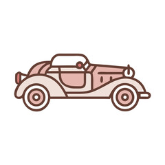 Vector art of vintage convertible car illustration, , classic automobile design with a retro aesthetic, perfect for automotive themes and historical content