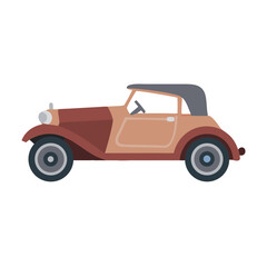 Vector art of a vintage convertible car, a classic automobile from the past