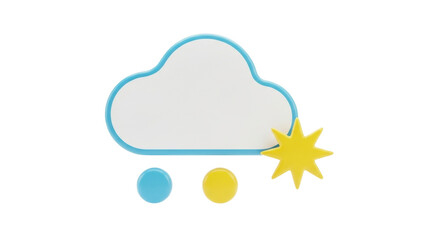Isolated weather forecast with cloud and sun indicating both rain and sunny conditions