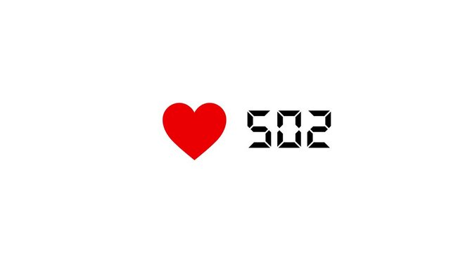 Like counting with love icon animation on white background showing social media engagement growth, heart notification increase, and digital interaction concept visuals. - Powered by Adobe