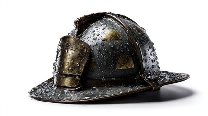 Ancient Armor's Guardian: A close-up view unveils a worn antique helmet, telling tales of valor, battle, and bygone eras, displaying intricate detail, ready to defend against any threat.